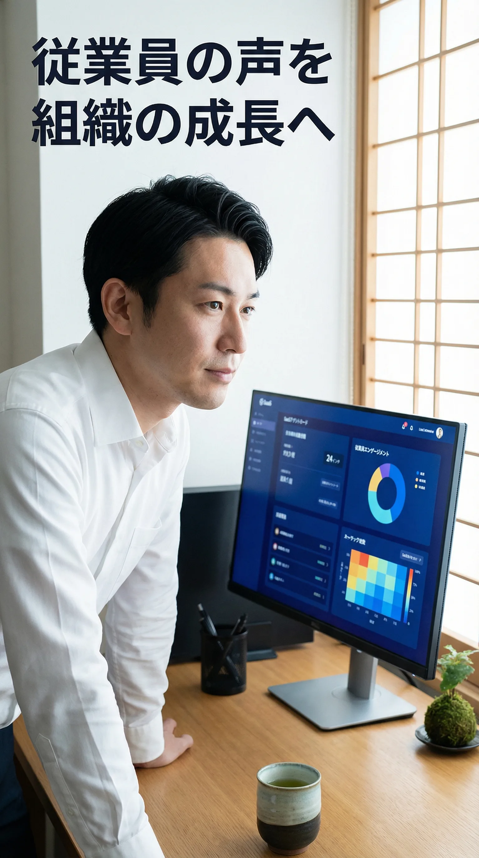 エンゲージメントサーベイのダッシュボードを分析するHRマネージャー