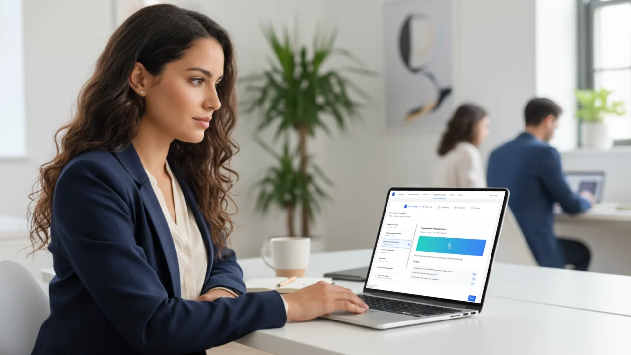 HR Manager using FeedbackPulse to track employee engagement