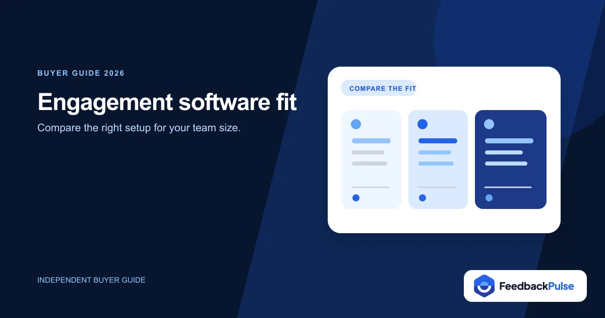 Employee engagement software comparison board organized by team fit