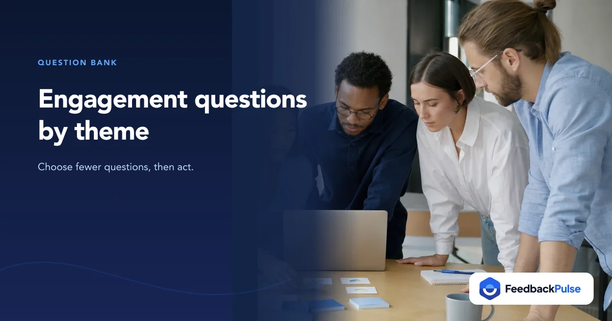 People team organizing employee engagement survey questions by theme