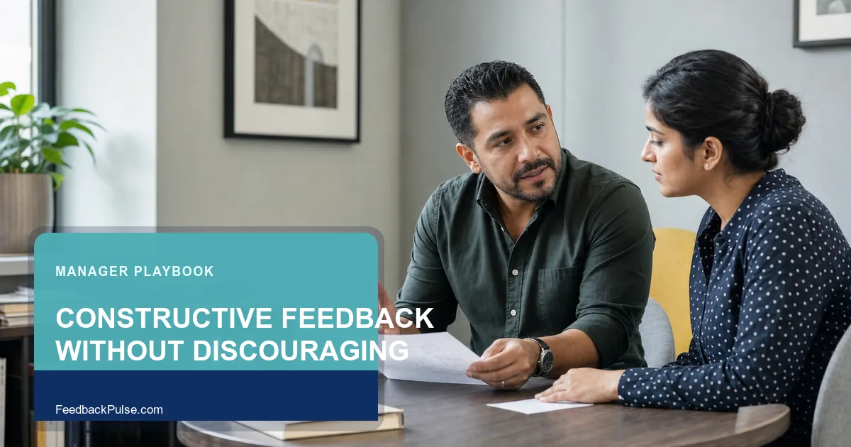 Manager giving constructive feedback to an employee in a supportive one-to-one