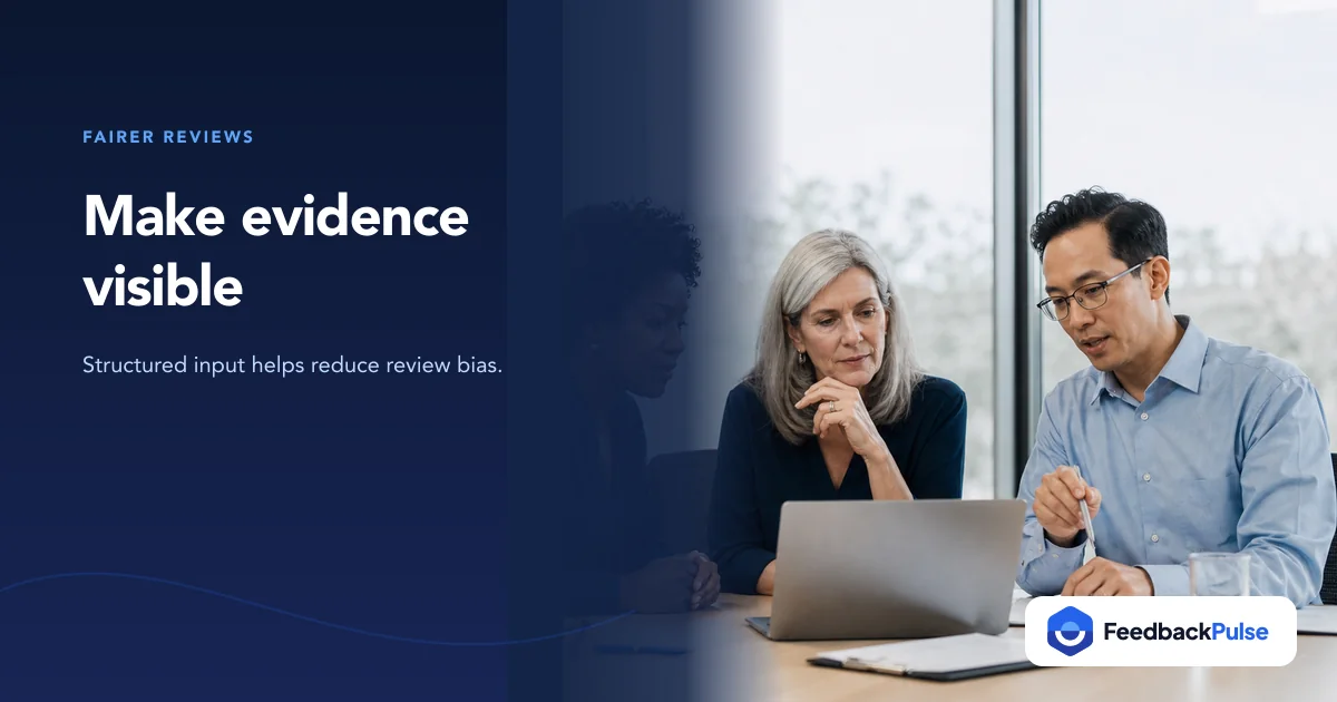 Review panel examining evidence together to reduce performance review bias
