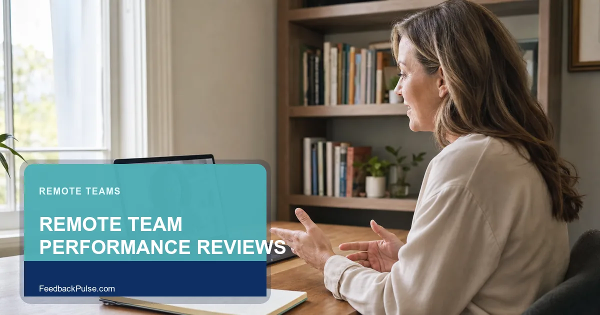 Team lead conducting a remote performance review over a video call