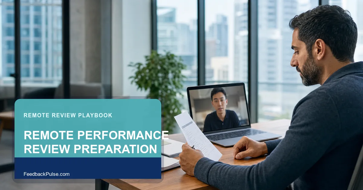 Manager preparing evidence for a remote employee performance review