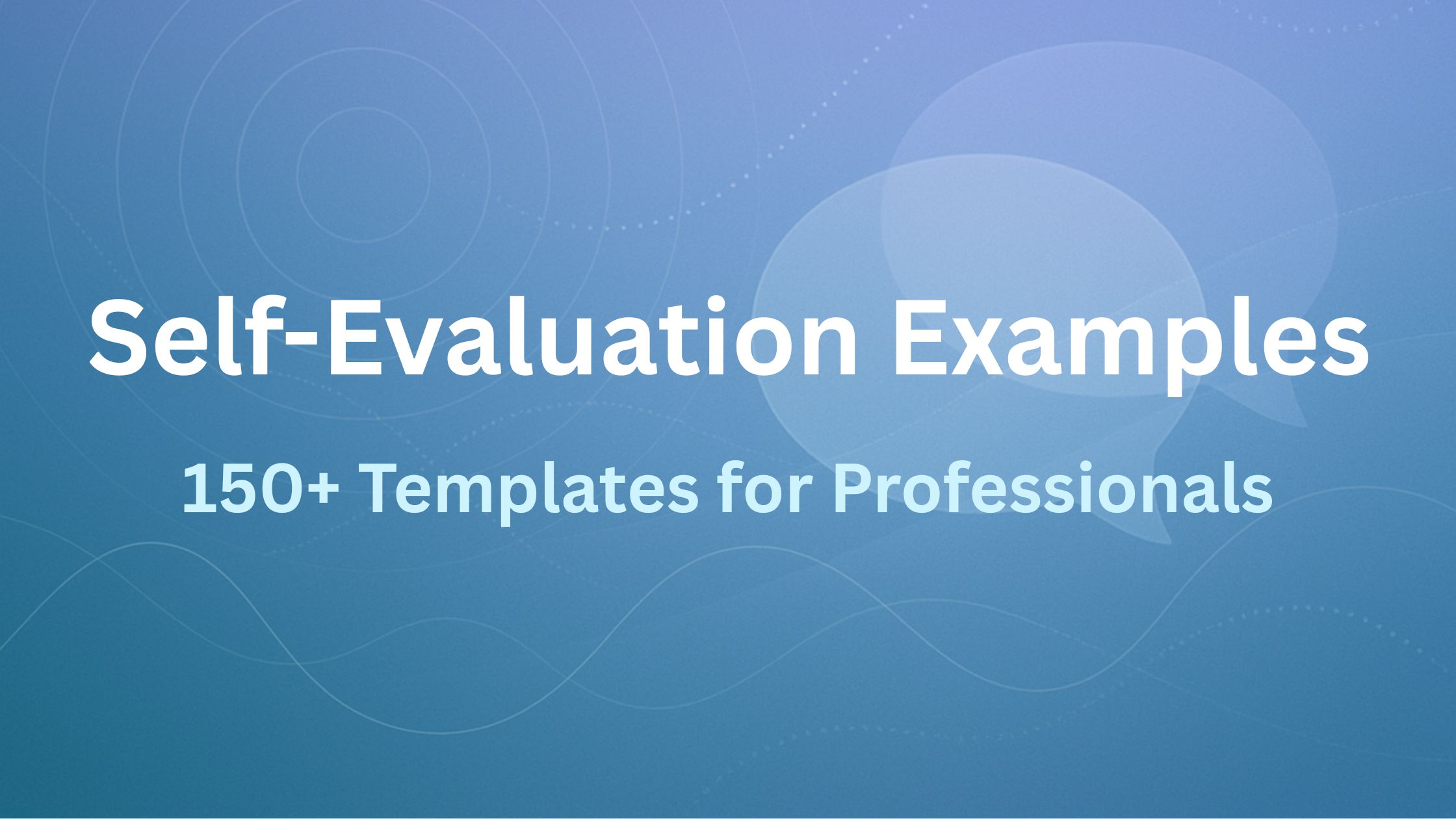 Self evaluation examples